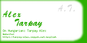 alex tarpay business card